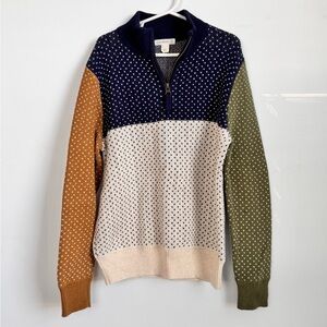 Crewcuts Quarter Zip Colorblock Sweater Boys Size Medium (8-9)